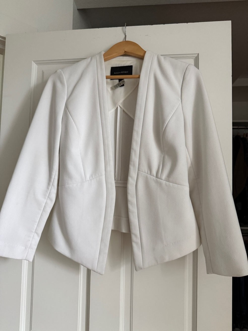 Banana Republic White Open-Front Women's modern Blazer